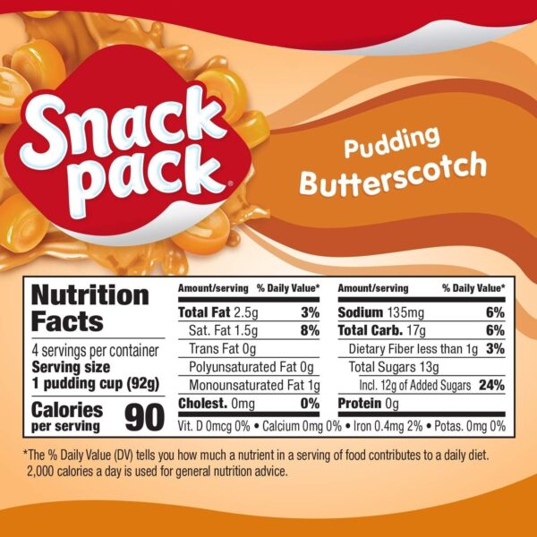 Snack Pack Butterscotch Pudding Cups, 4 Count (12 Pack) 48 total - Image 9