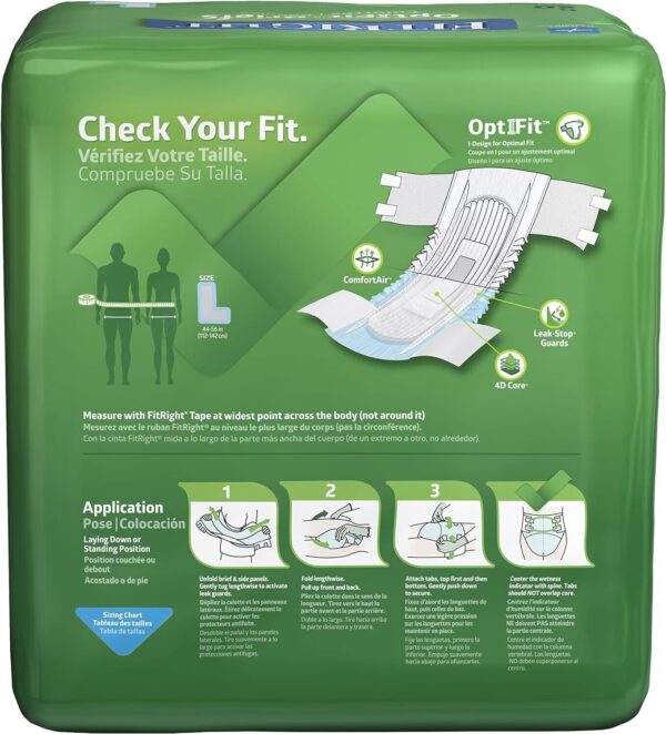 FitRight OptiFit Extra+Adult Diapers with leak stop guards 20CT - Image 3