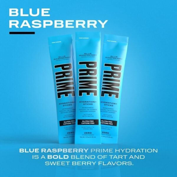 PRIME HYDRATION+ Sticks Blue Raspberry | 6 Hydration Powder Single Serve Sticks - Image 5